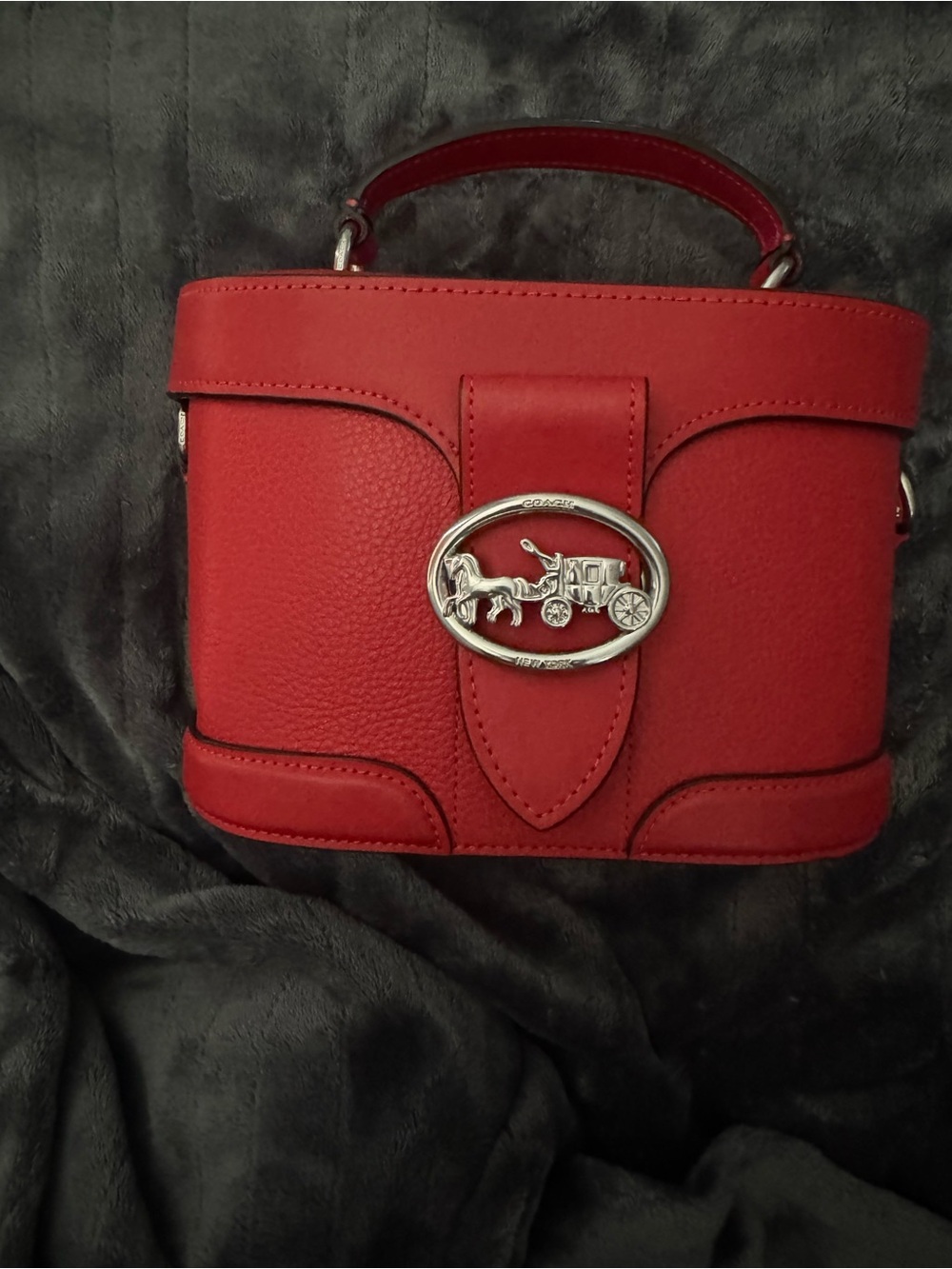 Coach Red Leather Mini Top-Handle Bag